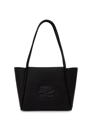 Karl Lagerfeld woven logo-patch tote bag - Black