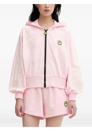 BARROW logo-patch zip-up hoodie - Pink