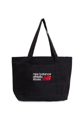 New Balance logo-print canvas tote bag - Black