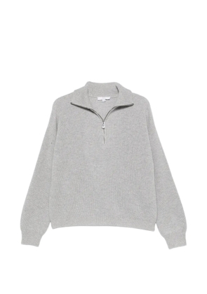Malo ribbed-knit half-zip sweater - Grey