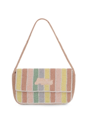 MC2 Saint Barth bead-embellished striped shoulder bag - Neutrals