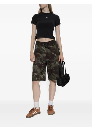 adidas camouflage-print logo-embroidered shorts - Green