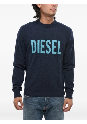 Diesel jacquard-logo crew-neck sweater - Blue