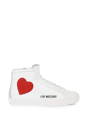 Moschino heart-patch sneakers - White
