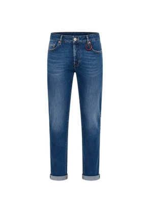 Sartoria Tramarossa BRANDO logo-patch whiskered jeans - Blue