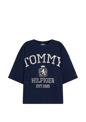 Tommy Hilfiger logo-print drop-shoulder T-shirt - Blue