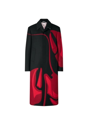 Thom Browne cavalry-twill Lobster overcoat - Black