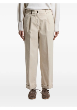 Peserico pleated turn-up trousers - Neutrals