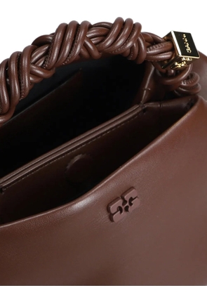 GANNI small Bou leather tote bag - Brown