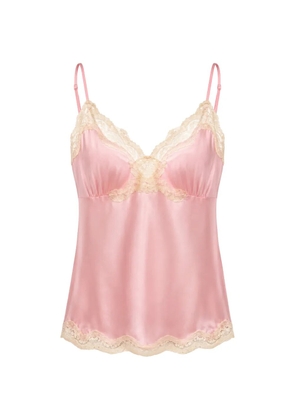 Gold Hawk lace-trim top - Pink