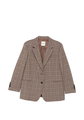 SANDRO checked oversized blazer - Brown