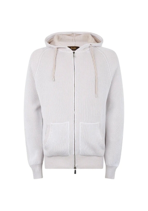 Moorer ribbed-knit zip-up cardigan - White