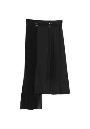 SANDRO Cecilia asymmetric pleated skirt - Black