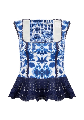 CLEA Giselle crochet-trim shirred top - White