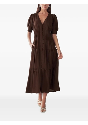 WILLA Apple V-neck midi dress - Brown