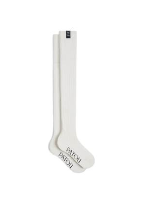 Patou ribbed over-the-knee socks - White