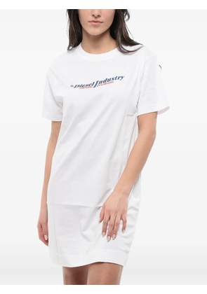 Diesel logo-print T-shirt mini dress - White