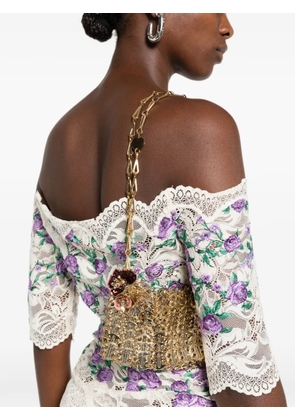 Rabanne 1969 flower-charm shoulder bag - Gold