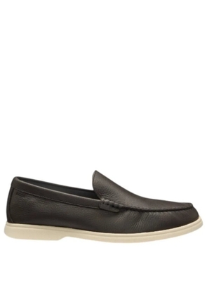BOSS grained leather loafers - Brown