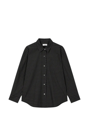 TOMBOY check-pattern button-down cotton shirt - Grey