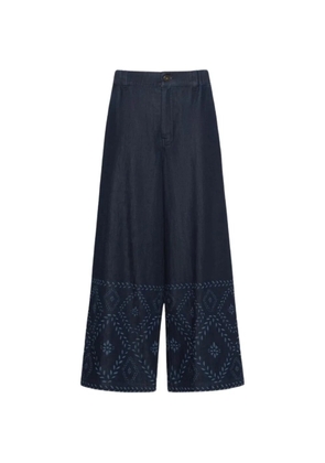 Weekend Max Mara Lampada embroidered wide-leg jeans - Blue