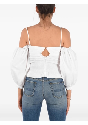 RED Valentino bow-detail cold-shoulder blouse - White