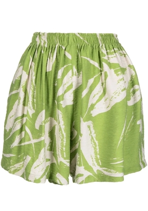 Bambah Linden leaf-print shorts - Green