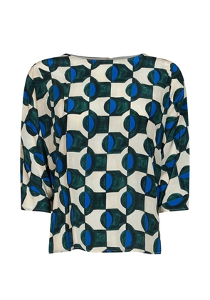 Weekend Max Mara geometric-print bow-detail blouse - Neutrals