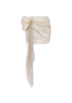 Elisabetta Franchi crepon miniskirt with micro-polka dot print - Neutrals