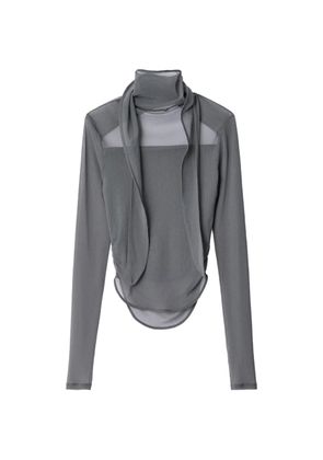 LEMAIRE ballerina scarf top in mesh jersey - Grey