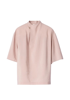 LEMAIRE soft collar top in dry silk - Pink