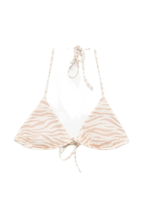MC2 Saint Barth Leah zebra-print triangle bikini top - Neutrals