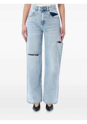 ICON DENIM Poppy wide-leg distressed jeans - Blue