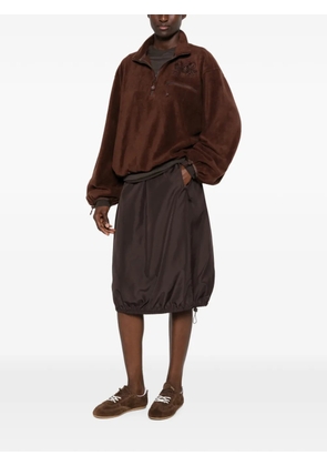 Cecilie Bahnsen bow-embroidered quarter-zip sweater - Brown