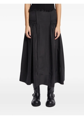 Ann Demeulemeester ruffled silk midi skirt - Black