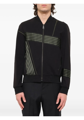 Wooyoungmi striped panelled track jacket - Black