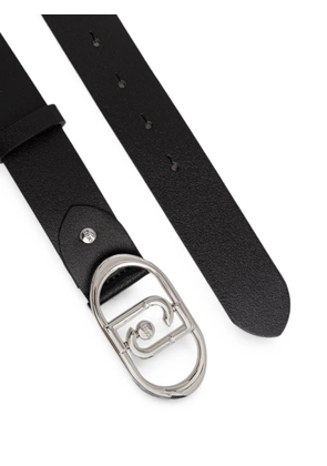 LIU JO logo-plaque leather belt - Black
