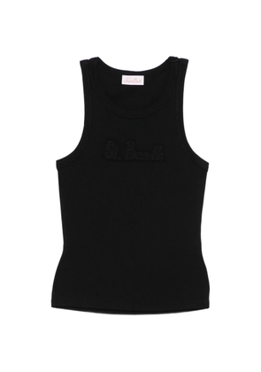 MC2 Saint Barth Ada logo-patch ribbed tank top - Black