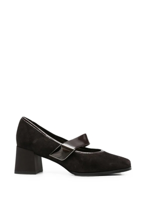 LINDA BAUMANN suede block-heel pumps - Brown