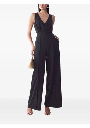 WILLA Justina wrap-style pintuck jumpsuit - Black