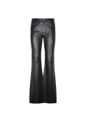 Haikure leather flared trousers - Black
