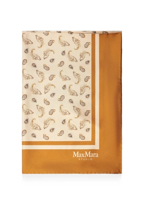 Max Mara paisley-print silk scarf - Brown