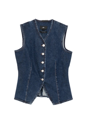 7 For All Mankind button-up denim waistcoat - Blue