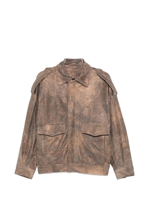Giorgio Brato distressed-effect epaulette jacket - Brown