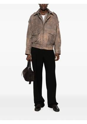 Giorgio Brato distressed-effect epaulette jacket - Brown
