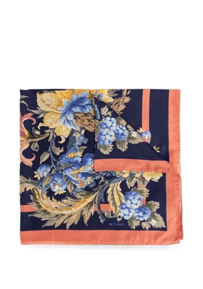 ETRO floral-print silk scarf - Blue