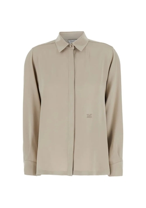 Max Mara Mxmgeranio logo-embroidered shirt - Neutrals