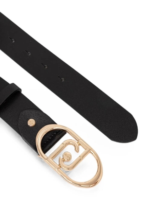 LIU JO logo-plaque leather belt - Black