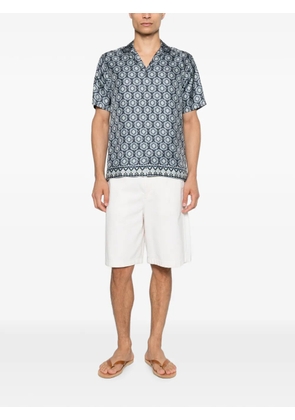 Orlebar Brown geometric-print camp-collar shirt - Blue