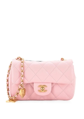 CHANEL Pre-Owned Heart Charms Flap Bag Quilted Lambskin Mini crossbody bag - Pink